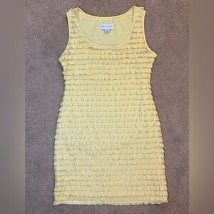Ronni Nicole Yellow Ruffle Tank Mini Dress